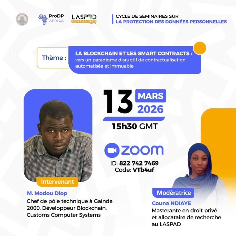 📢 Cycle de séminaires sur la protection des données personnelles – LASPAD | Programme ProDP Africa